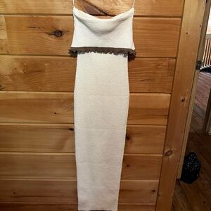 Elegant Cream Strapless Dress